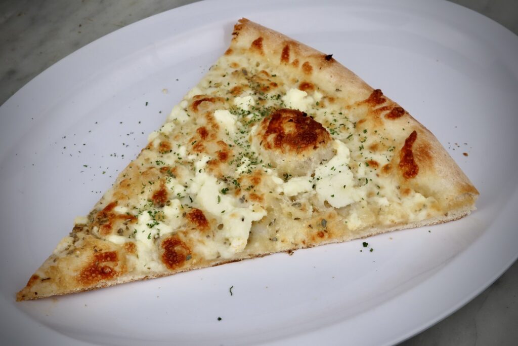 The PZA Denver, CO White Cheese Pizza Slice